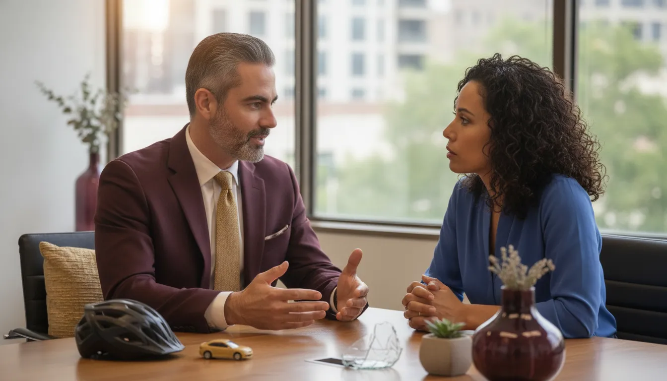 Austin attorney discussing a specialty injury claim with a client