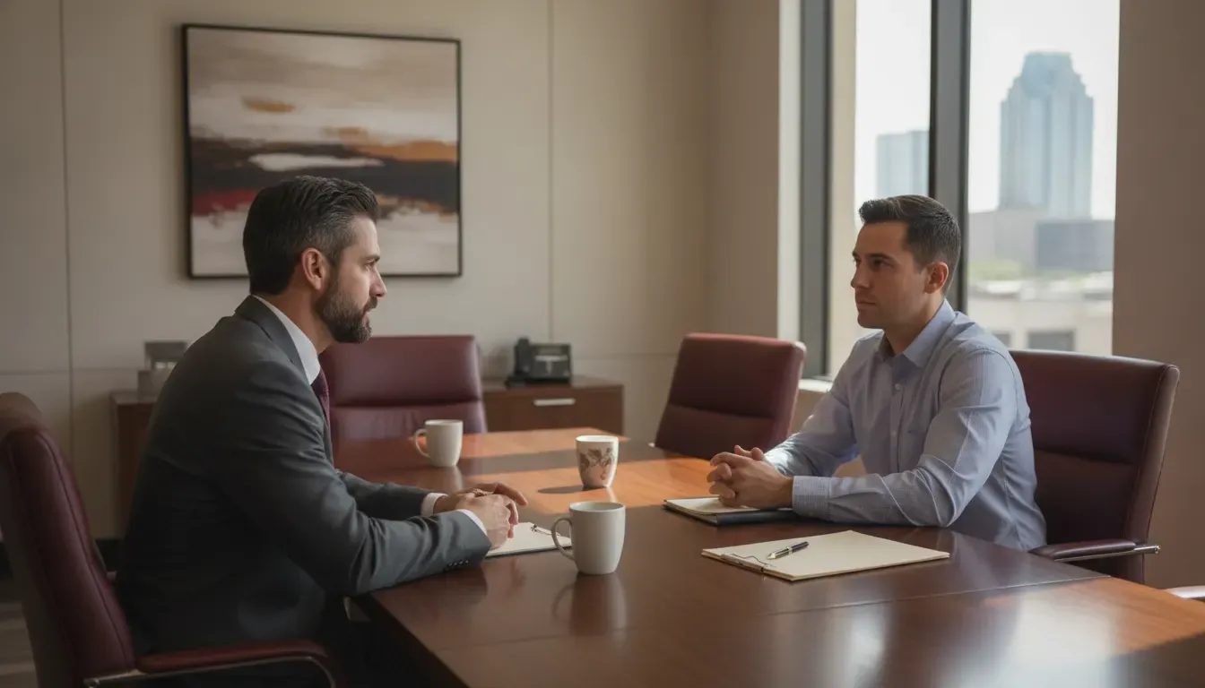 Texas driver meeting with a personal injury attorney about an underinsured motorist claim