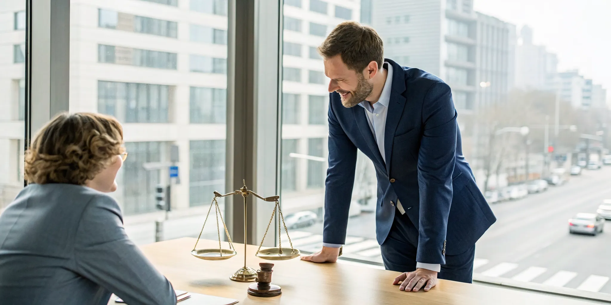 Pedestrian accident lawyer advising a client about their injury claim.