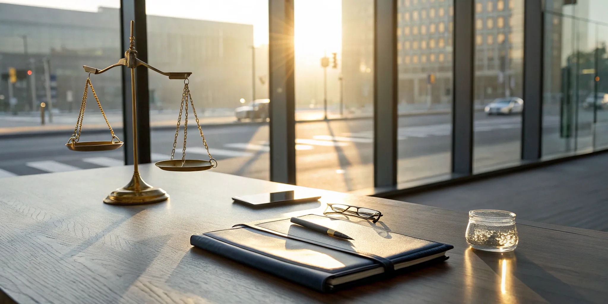 Scales of justice weighing the factors of a pedestrian car accident compensation claim.