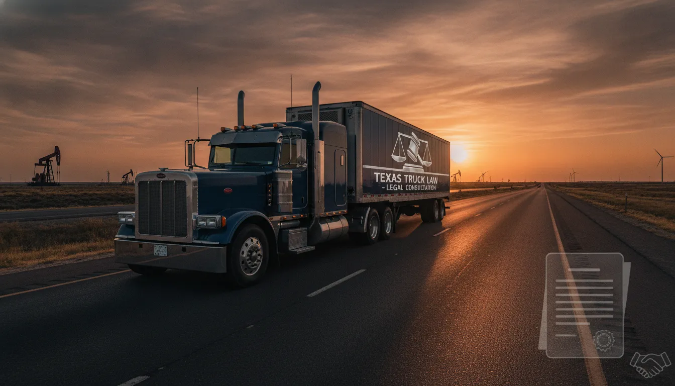 18-wheeler semi-truck on a Texas highway at sunset representing commercial truck accident legal representation